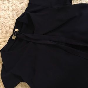 navy top with tie